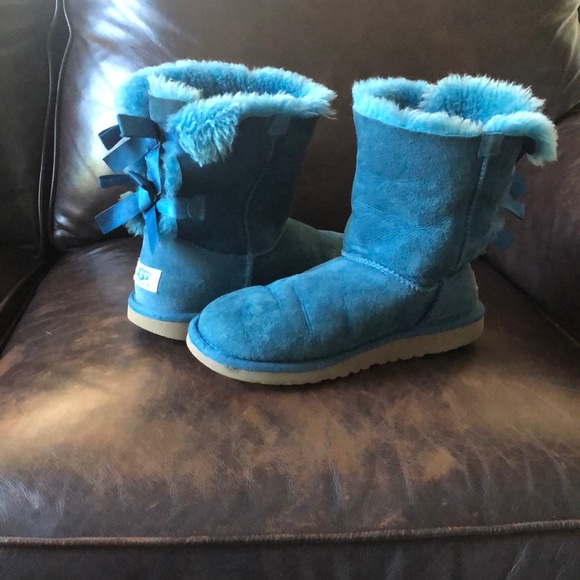 blue ugg boots with bows